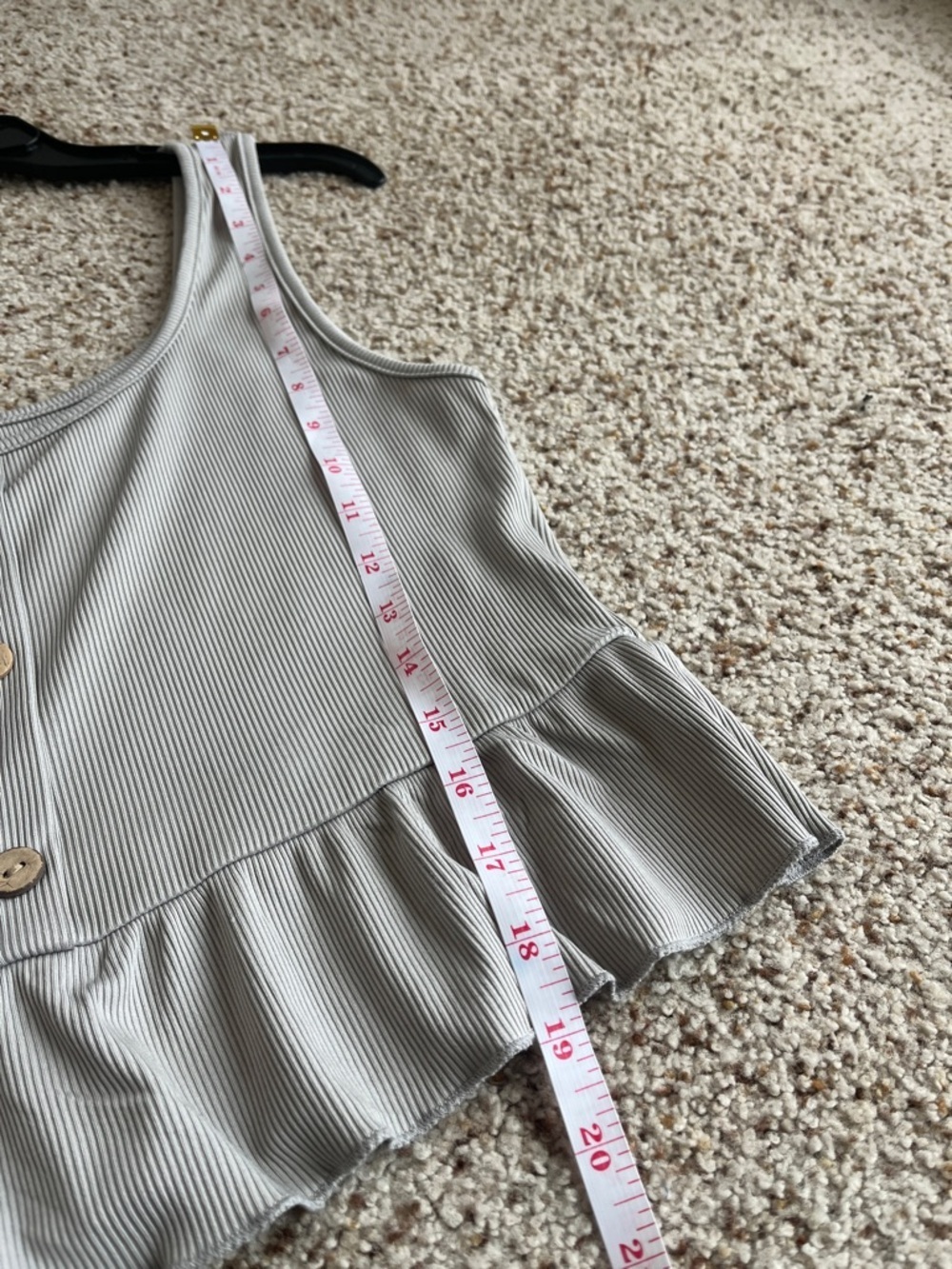 SHEIN Sage Ruffle Hem Button-Front Crop Tank - Picture 4 of 7